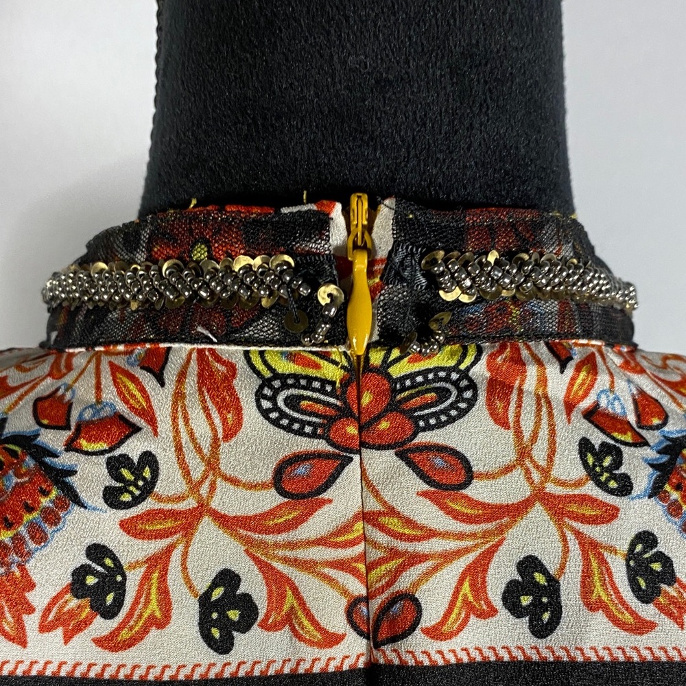 Misslook Yellow Mandala Print Beaded Neck Tunic Dress Kurta - Large - Picture 9 of 12